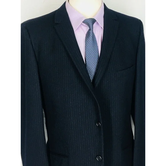 42L Kilpatricks Omaha 1950/60s Vintage 2 Button Pure Wool Blazer Jacket Black